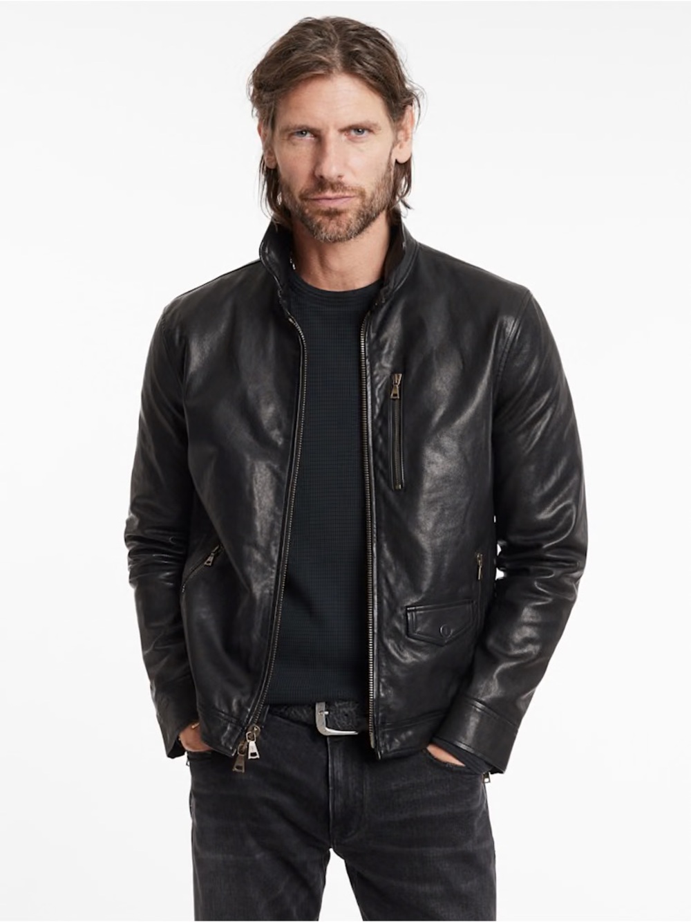 $1898 new John Varvatos Collection York Suede Jacket Size EU 48 US 38